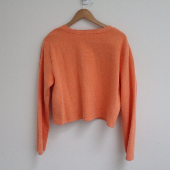 Zara Cropped Long Sleeve Knit Sweater in Orange - Picture 2 of 3